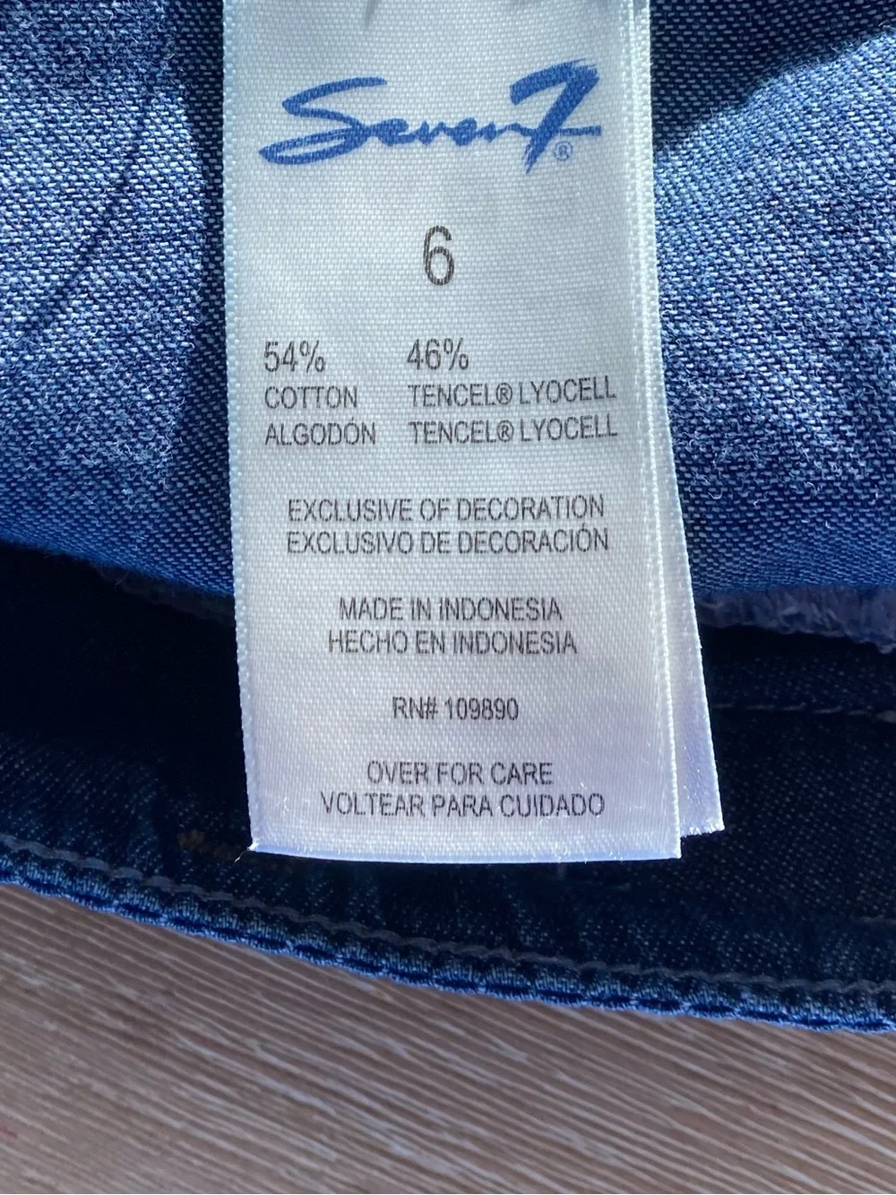 Seven7 Wide Leg Crop Jeans Size 6 Blue Denim High Rise Culotte Pants - Picture 5 of 9